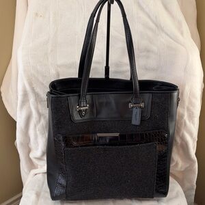 Authentic Coach structured satchel with expandable sides